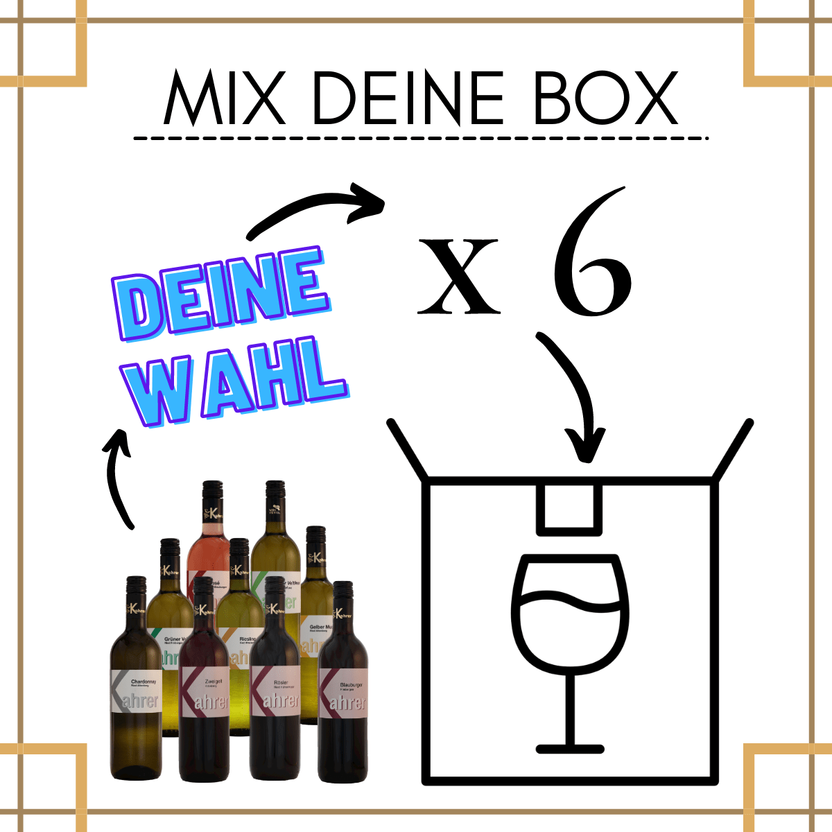 Wein Box deiner Wahl Rotwein / Weißwein / Schaumwein